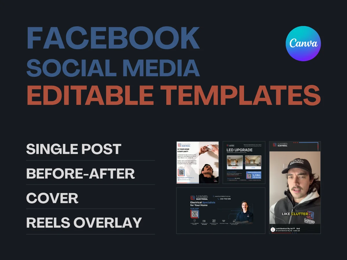 Editable Canva Templates for Facebook Social Media